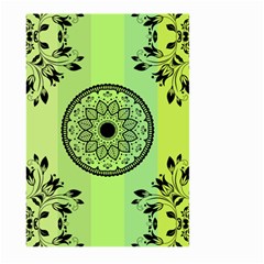 Green Grid Cute Flower Mandala Large Garden Flag (Two Sides)