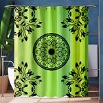 Green Grid Cute Flower Mandala Shower Curtain 60  x 72  (Medium)  60 x72  Curtain