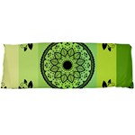 Green Grid Cute Flower Mandala Body Pillow Case Dakimakura (Two Sides) Back