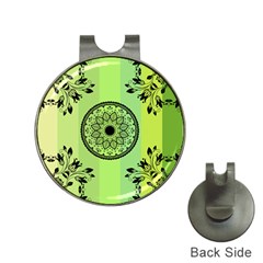 Green Grid Cute Flower Mandala Hat Clips With Golf Markers