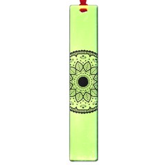 Green Grid Cute Flower Mandala Large Book Marks