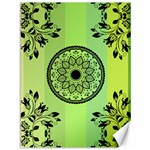 Green Grid Cute Flower Mandala Canvas 36  x 48  35.26 x46.15  Canvas - 1