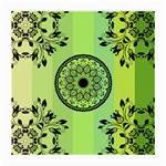 Green Grid Cute Flower Mandala Medium Glasses Cloth Front