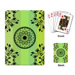 Green Grid Cute Flower Mandala Playing Cards Single Design (Rectangle) Back