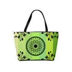 Green Grid Cute Flower Mandala Classic Shoulder Handbag Back