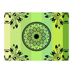 Green Grid Cute Flower Mandala Double Sided Flano Blanket (Mini) 