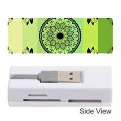 Green Grid Cute Flower Mandala Memory Card Reader (stick)