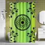 Green Grid Cute Flower Mandala Shower Curtain 48  x 72  (Small)  Curtain(48  X 72 ) - 42.18 x64.8  Curtain(48  X 72 )