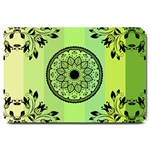 Green Grid Cute Flower Mandala Large Doormat  30 x20  Door Mat