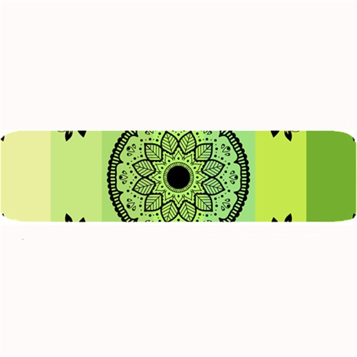 Green Grid Cute Flower Mandala Large Bar Mats