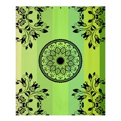 Green Grid Cute Flower Mandala Shower Curtain 60  X 72  (medium)  by Magicworlddreamarts1