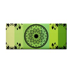 Green Grid Cute Flower Mandala Hand Towel