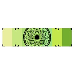 Green Grid Cute Flower Mandala Satin Scarf (Oblong)