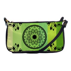 Green Grid Cute Flower Mandala Shoulder Clutch Bag