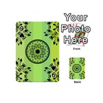 Green Grid Cute Flower Mandala Playing Cards 54 Designs (Mini) Front - Spade9