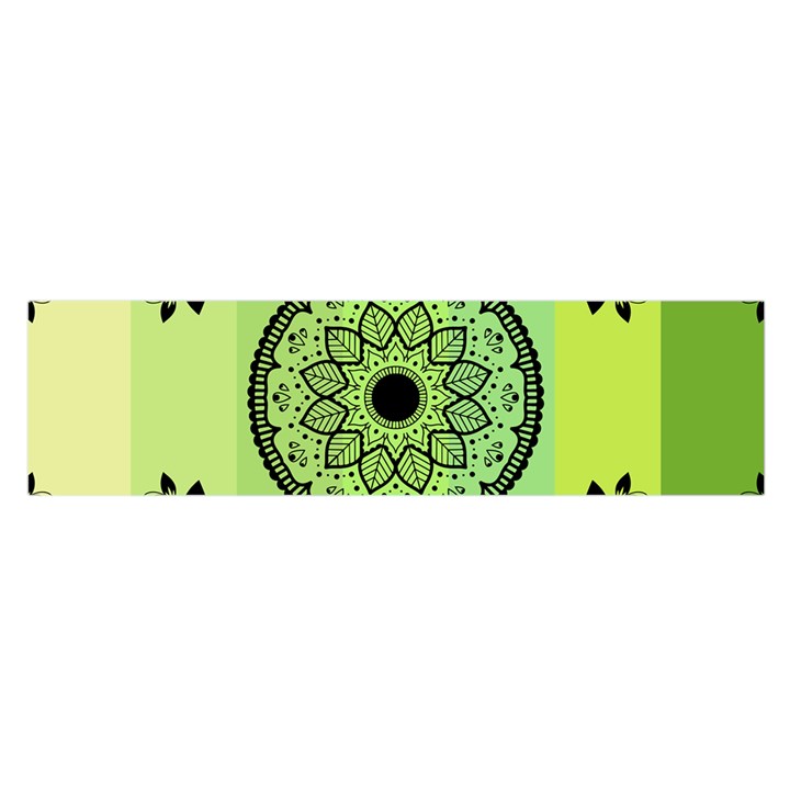 Green Grid Cute Flower Mandala Satin Scarf (Oblong)