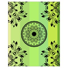 Green Grid Cute Flower Mandala Drawstring Bag (small) by Magicworlddreamarts1