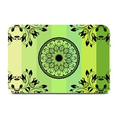 Green Grid Cute Flower Mandala Plate Mats