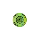 Green Grid Cute Flower Mandala 1  Mini Magnets Front