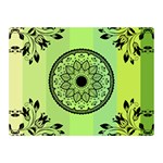 Green Grid Cute Flower Mandala Double Sided Flano Blanket (Mini)  35 x27  Blanket Front