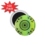 Green Grid Cute Flower Mandala 1.75  Magnets (100 pack)  Front