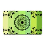 Green Grid Cute Flower Mandala Magnet (Rectangular) Front