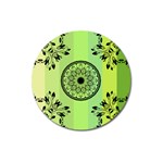 Green Grid Cute Flower Mandala Magnet 3  (Round) Front