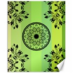 Green Grid Cute Flower Mandala Canvas 16  x 20  15.75 x19.29  Canvas - 1