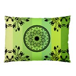 Green Grid Cute Flower Mandala Pillow Case 26.62 x18.9  Pillow Case