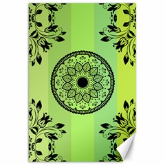 Green Grid Cute Flower Mandala Canvas 20  X 30  by Magicworlddreamarts1