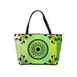 Green Grid Cute Flower Mandala Classic Shoulder Handbag Front