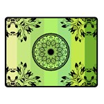 Green Grid Cute Flower Mandala Double Sided Fleece Blanket (Small)  45 x34  Blanket Front