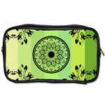 Green Grid Cute Flower Mandala Toiletries Bag (Two Sides) Front