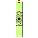 Green Grid Cute Flower Mandala Large Book Marks Front