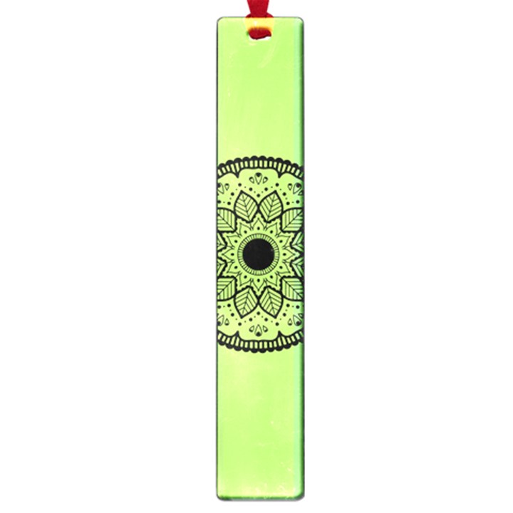 Green Grid Cute Flower Mandala Large Book Marks