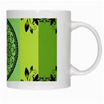 Green Grid Cute Flower Mandala White Mugs Right