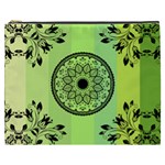 Green Grid Cute Flower Mandala Cosmetic Bag (XXXL) Front