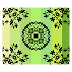 Green Grid Cute Flower Mandala Double Sided Flano Blanket (small)  by Magicworlddreamarts1