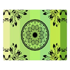 Green Grid Cute Flower Mandala Double Sided Flano Blanket (large)  by Magicworlddreamarts1