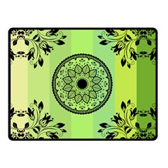 Green Grid Cute Flower Mandala Double Sided Fleece Blanket (small)  by Magicworlddreamarts1