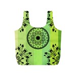 Green Grid Cute Flower Mandala Full Print Recycle Bag (S) Back