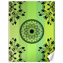 Green Grid Cute Flower Mandala Canvas 36  X 48  by Magicworlddreamarts1