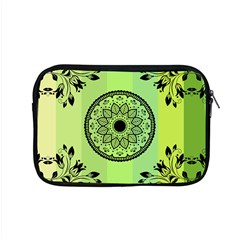 Green Grid Cute Flower Mandala Apple Macbook Pro 15  Zipper Case by Magicworlddreamarts1