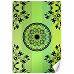 Green Grid Cute Flower Mandala Canvas 20  x 30  19.62 x28.9  Canvas - 1