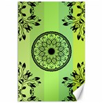 Green Grid Cute Flower Mandala Canvas 24  x 36  23.35 x34.74  Canvas - 1