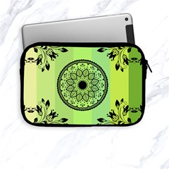 Green Grid Cute Flower Mandala Apple Ipad Mini Zipper Cases by Magicworlddreamarts1