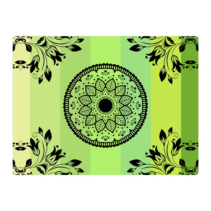 Green Grid Cute Flower Mandala Double Sided Flano Blanket (Mini) 