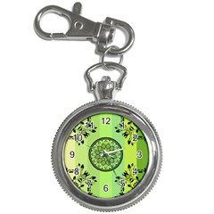 Green Grid Cute Flower Mandala Key Chain Watches by Magicworlddreamarts1