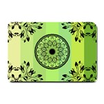 Green Grid Cute Flower Mandala Small Doormat  24 x16  Door Mat