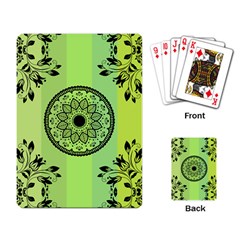 Green Grid Cute Flower Mandala Playing Cards Single Design (rectangle)